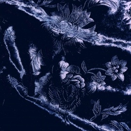 Embossed Floral Stretch Velour NAVY